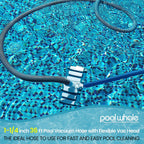 POOLWHALE Professional 1-1/2-Inch x 36-Feet Swimming Pool Vacuum Hoses and Weighted Rotatable Handle Vacuum Head with Wheels, Perfect for Above Ground and Inground Pools