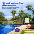 100 Pack Pool Skimmer Socks, Pool Filter Socks Works Perfect with Pool Skimmer for Inground and Above Ground Pool Skimmer Basket/ Hot Tub Filter, Ultra Fine Mesh Socks Filter Debris and Leaves