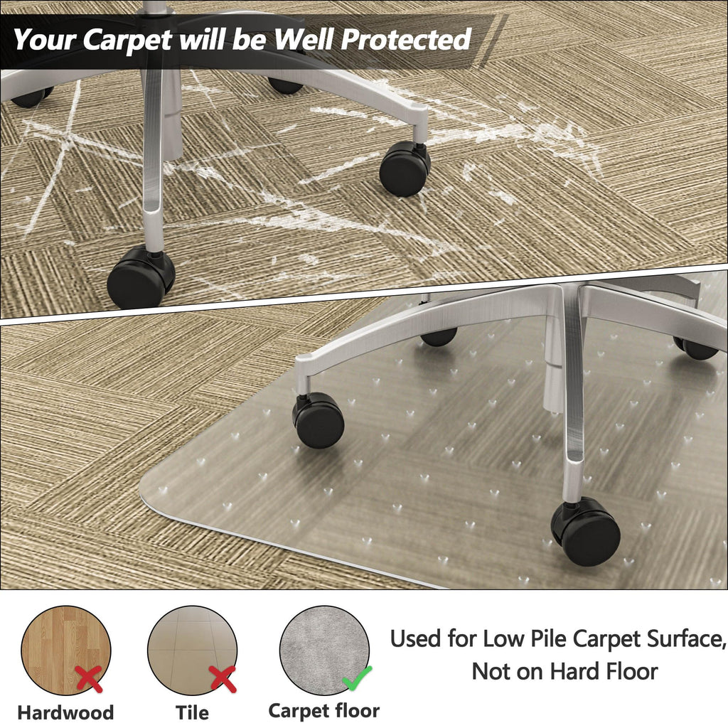 Amyracel Large Office Chair Mat for Carpeted Floors - 46" x 72" Clear Floor Mat for Office Chair On Low Pile Carpets, Easy Glide Computer Desk Chair Mat for Home & Offices