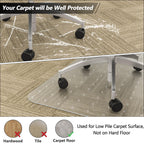 Amyracel Large Office Chair Mat for Carpeted Floors - 46" x 72" Clear Floor Mat for Office Chair On Low Pile Carpets, Easy Glide Computer Desk Chair Mat for Home & Offices