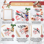 BBTO 12 Sheets Christmas Rub on Transfers for Crafts and Furniture Christmas Rub on Transfer Stickers Winter Rub on Decals for Wood DIY Paper Home Decor, 5.5 x 5.7 Inch(Bird)