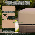 QH.HOME Hot Tub Cover Replacement 85"x85", Waterproof & Weatherproof 600D Polyester Spa Cover for Hot Tub, UV Resistant, Windproof with Ratchet Strap System, Fits 84 x 84, 82 x 82 or 81 x 81 Square