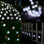 White 2-Pack 100 LED 64FT Crystal Globe Solar Christmas Lights Outdoor, Waterproof Solar String Lights Outdoor Decorative, 8 Lighting Modes Solar Patio Lights for Christmas Decor Garden Wedding Party