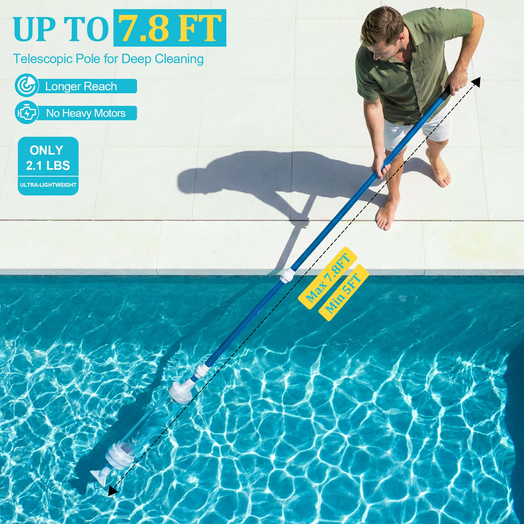 Spa Vacuum Compatible with 6250 Paradise Power, No Pumping, No Batteries or Electricity, Powered by Water Pressure, Cordless Hot Tub Vac Cleaner Picks up Pebbles, Sand&Debris, with Telescopic Handle