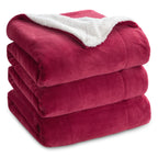 Bedsure Sherpa Fleece Throw Blanket Twin Size for Couch - Thick and Warm Blanket for Winter, Christmas Throw Blanket Gift, Red, 60x80 Inches
