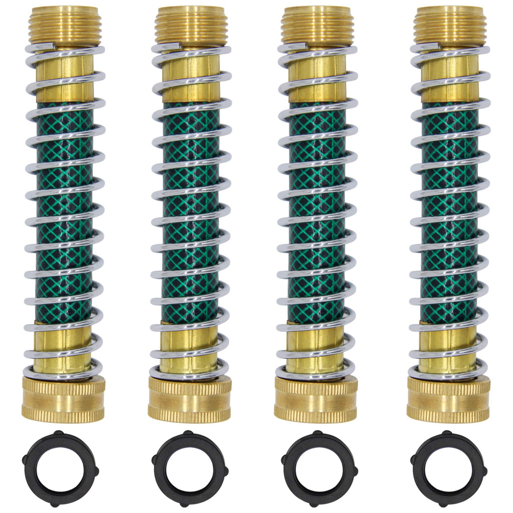 Lifynste Garden Hose Extension Adapter, Hose Kink Protector with Coil Spring, 4 Pack
