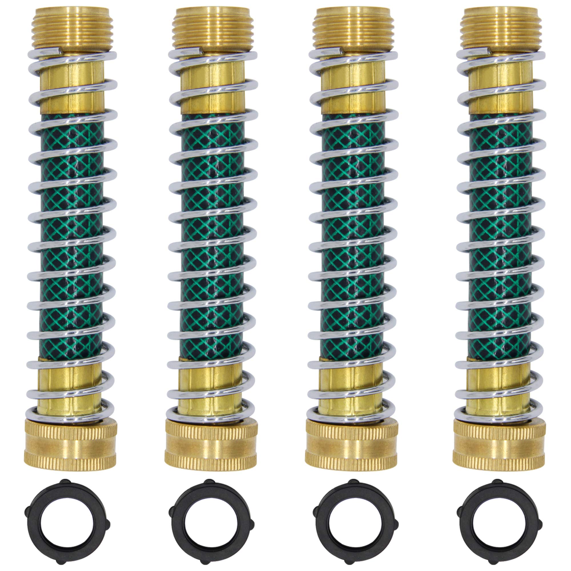Lifynste Garden Hose Extension Adapter, Hose Kink Protector with Coil Spring, 4 Pack