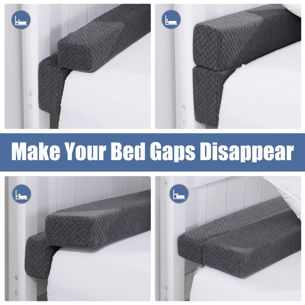 BALAPET Flodable Pillow for Headboard Gap,Bed Gap Filler Queen Size,Adjustable Bed Wedge Pillow for Headboard,Rectangular Bed Gap Filler,Foam Mattress Gap Filler(Gray,60 * 9.8 * 3in)