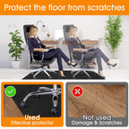 Upgraded Chair Mat for Hardwood & Tile Floor,36"x48" Desk Chair Mat,Anti-Slip Office Chair Mat, Computer Gaming Floor Mat for Rolling Chair, Under Desk Rug Floor Protector,Easy to Clean,Black