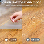 Naturei Office Chair Mat for Hard Floors, 46” x 72” Large Floor Protector Mats, Easy Rolling Desk Chair Mat for Hardwood, Clear, Easy to Clean (Rectangle)