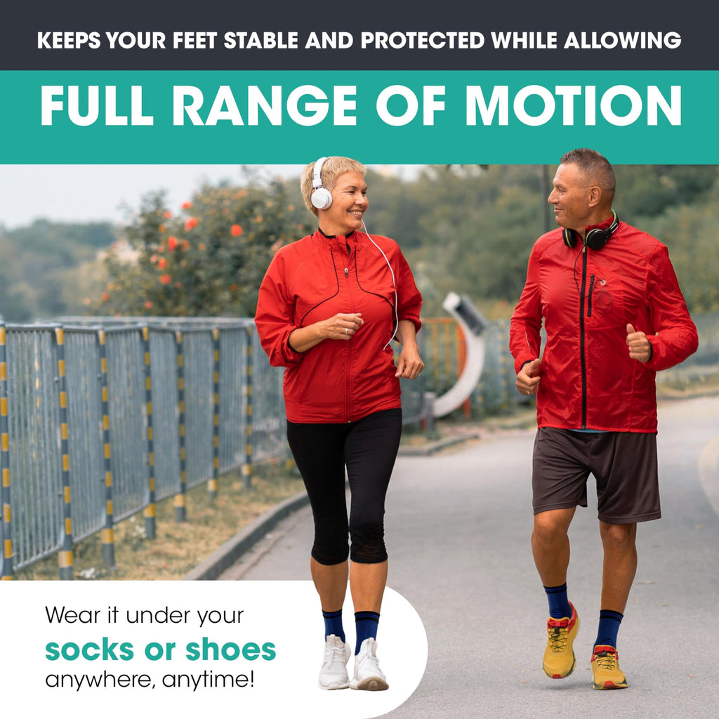 MODVEL Ankle Brace for Women & Men - 1 Pair of Ankle Support Sleeve & Ankle Wrap - Compression Ankle Brace for Sprained Ankle, Achilles Tendonitis, Plantar Fasciitis, Injured Foot - Medium, Blue/Black