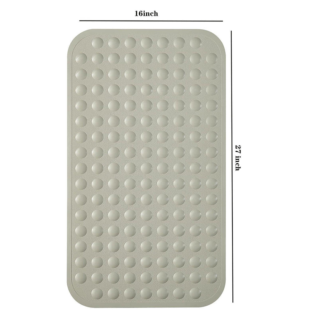 Yanzifly Bathtub Mat Non Slip Bath Mat for Tub Silicone Soft & Safe, Bath Tub Mat Non Slip Shower Mats, Suction Cups Bath Tub Anti Slip Matt for Kids Elderly Non Toxic, Machine Washable- Beige