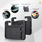 EcoNour 4 in 1 Car Steering Wheel Tray - 2026 Upgraded Tray with Dual Sauce Dip Holder and Tablet Holder | Spacious Steering Wheel Desk for Food and Laptop | Car Accessories (Large)