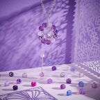 PH PandaHall 720pcs 8mm Purple Glass Beads 24 Color Round Bracelet Beads Loose Crystal Beads Craft Beads Bulk for Friendship Bracelet Earring Necklace Jewelry Making Halloween Christmas Tree Ornament