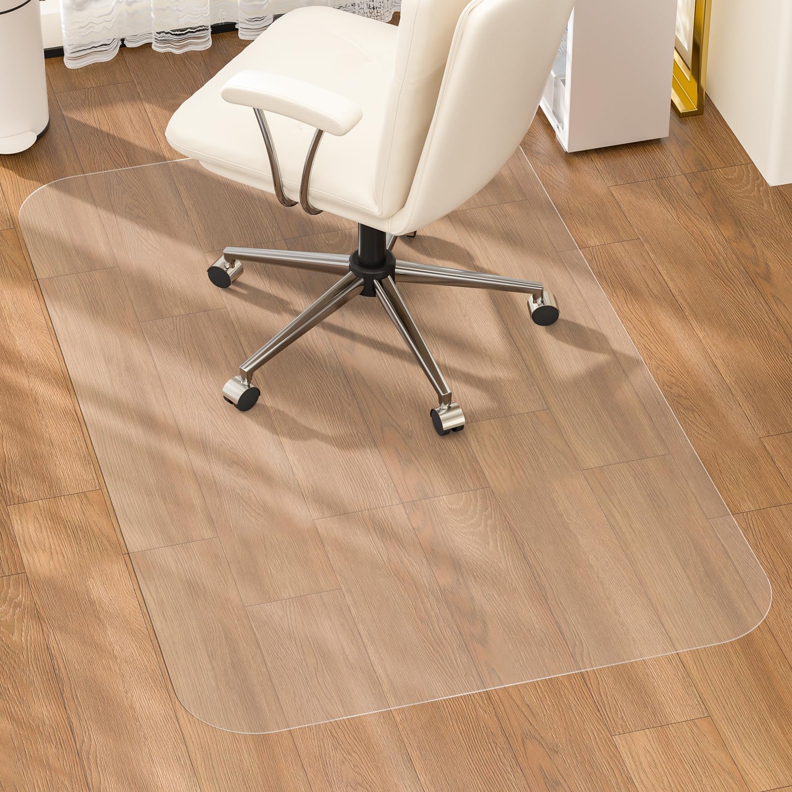 MESHDO Office Chair Mat for Hardwood Floor, 30" X 48" Desk Chair Mat for Hard Floors, PVC Clear Floor Protector for Home and Office Floor Mat - Can't be Used on Carpet
