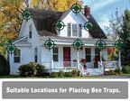 GRTRE 1 Pack Wood Carpenter Bee Trap for Outside - Best Bee Trap - Wood Boring Bee Trap- Nature Chalet Style Carpenter Bee Traps Outdoor Hanging - Insect Traps Removes Carpenter bee
