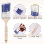 Bates- Paint Roller Kit, 19 pcs, Roller Set with Microfiber Sleeves & Frame, Tray, Angled Brush & Foam Brush, Paint Scrapers and More for Walls, Cabinets, Interior, Exterior, House Painting Supplies