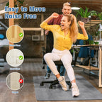Corduroy Chair Mat for Hardwood Floor, 55"x35" Office Chair Mat Desk Chair Mat for Rolling Chair, Large Anti-Slip Rubber Backing Low-Pile Office Rug Floor Mat for Office/Home Light Grey