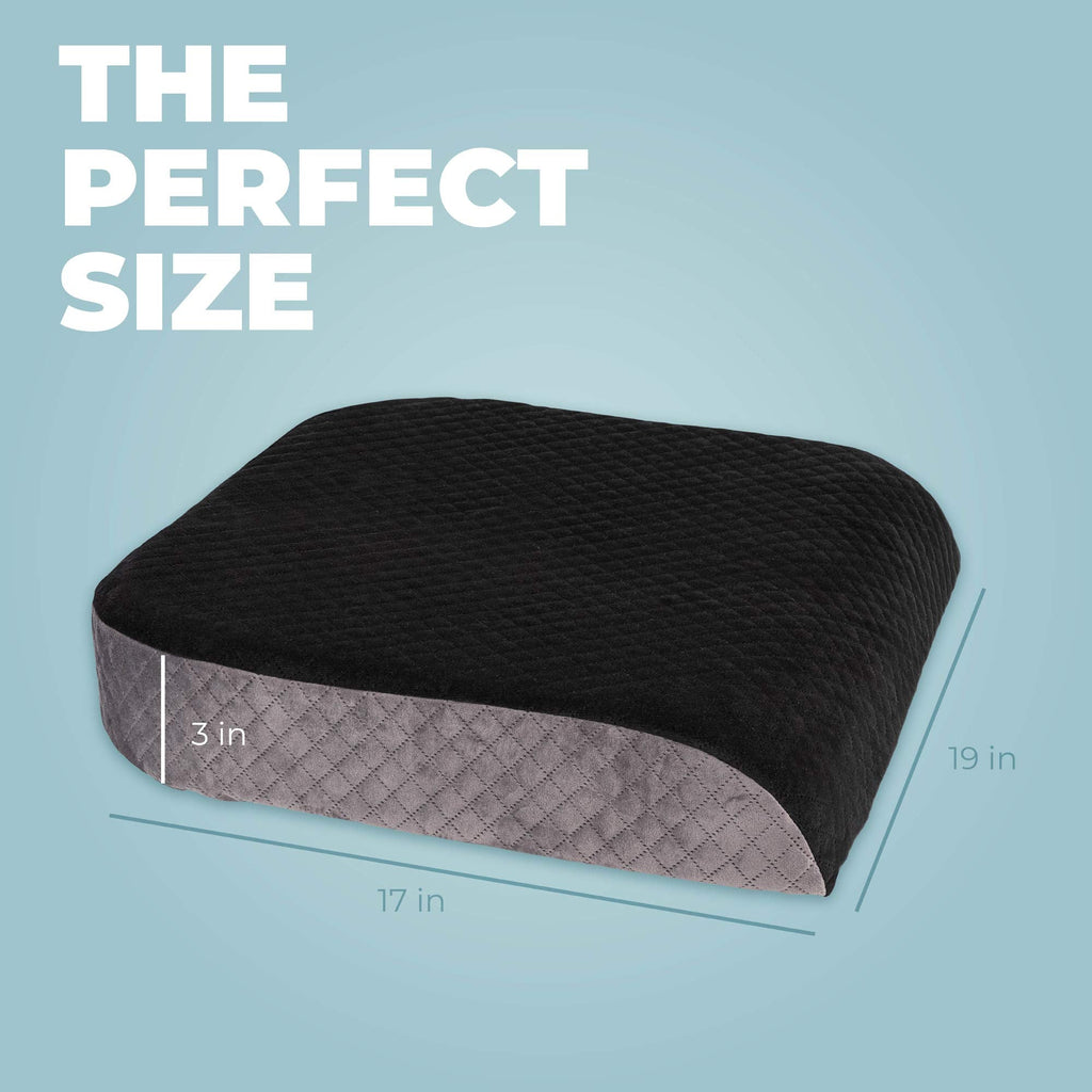 Kölbs Extra Large Seat Cushion, Stylish Plush Velvet Cover, X-Large Memory Foam for Office Chair, Floor Pillow, Cushion Back Pain Coccyx Pain Relief, Carry Handle (Extra Large)