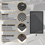Ottomanson Heavy Duty Rubber Floor Mat – Non-Slip, Waterproof, Easy to Clean – Anti-Fatigue Mat for Commercial Kitchens, Restaurants, Workshops – Oil Resistant, Hose Washable – 36" x 60", Black