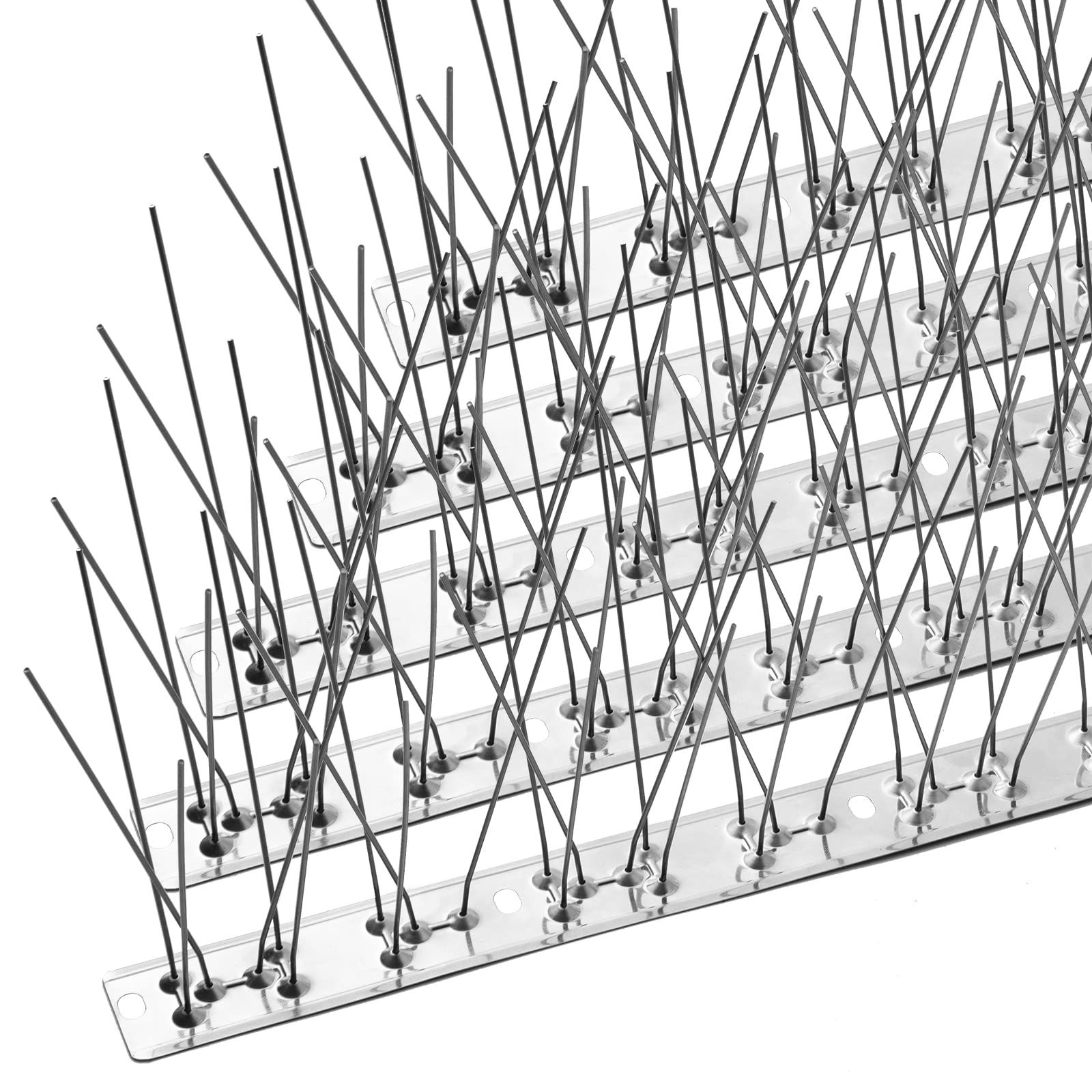 OFFO Bird Spikes with Stainless Steel Base, Durable Bird Repellent Spikes Arrow Pigeon Spikes Fence Kit for Deterring Small Bird, Crows and Woodpeckers, Covers 3.4 Feet(1.04m)