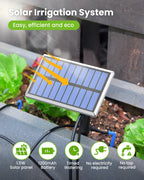 RAINTPOINT Solar Automatic Drip Irrigation Kit System,Solar Garden Watering System with 100% Anti-Siphoning Device, Easy DIY Plant Watering Devices with 6 Timing Modes for 10-15 Potted Plants