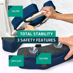 Lunderg Toilet Seat Riser for Seniors - Adds 3 inches. Universal Fit - FIRM Raised Toilet Seat Cushion with High-Density Foam for enhanced Comfort & Elevation. Post-Surgery Must have (Blue)