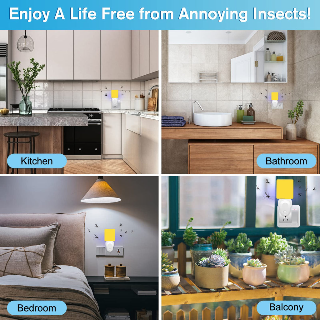 Flying Insect Trap, 2023 Upgrade Mosquito Killer, Safe UV Light Attractant Indoor Plug-In for Flies, Gnats, Moths (1 Pack, White)