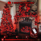 JMEXSUSS 600 LED Red String Lights Indoor Outdoor, Red Halloween Lights Clear Wire, 8 Modes Red Christmas Twinkle Lights Plug in for Christmas Tree Halloween Decorations