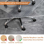 HOMEK Office Chair Mat for Carpet, 46" x 60" Studded Desk Chair Mat for Low Pile Carpeted Floors, Transparent Carpet Protector Mat for Office Chairs
