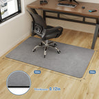 Corduroy Chair Mat for Hardwood Floor, 55"x35" Office Chair Mat Desk Chair Mat for Rolling Chair, Large Anti-Slip Rubber Backing Low-Pile Office Rug Floor Mat for Office/Home Light Grey