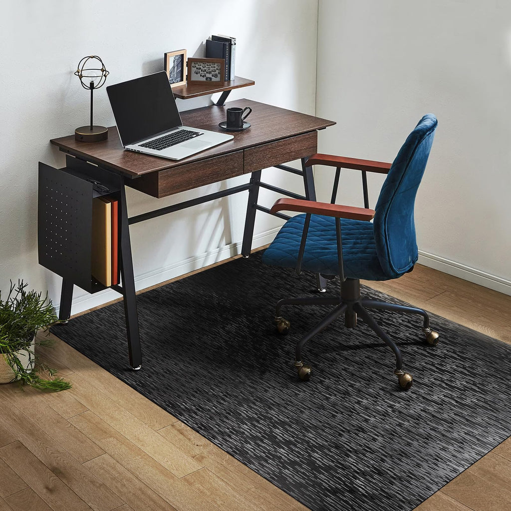 Chair Mat for Hard Floor, TYDLE 36"x48" Office Chair Mat for Hardwood Floor, Vinyl Mat for Gaming Chairs, Non-Slip Waterproof Floor Protector Rolling Computer Desk Mat for Home Office (Black)