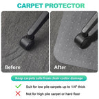 Thickened Chair Mat for Carpet - 48”X 36” Heavy Duty Office Chair Mat for Low-Pile Carpeted Floor. Easy Rolling Carpet Protector for Office Computer Desk Chair, Clear