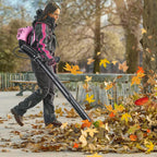 Gas Leaf Blower, 52CC 550CFM 3HP 2 Stroke Gas Blower, 18Lbs Ultra Light Pink Backpack Leaf Blower for Elderly and Women, Leaf Blower Gas, Gas Blowers for Lawn Care, Garden