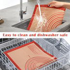 Non-slip Silicone Pastry Mat Extra Large with Measurements 36''By 24'' for Baking Mat, Counter/Dough Rolling/Oven Liner/Fondant/Pie Crust（Red）