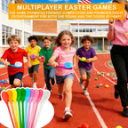 20 Pcs Easter Egg and Spoon Race Game Set, 10 Players Balance Relay Easter Games Include 10 Eggs and Wooden Spoons for Kids Family Carnival Sports Outdoor Games Holiday Birthday Party Supplies