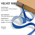 Royal Blue Velvet Ribbon 5/8'' 25 Yards for Christmas Tree, Gift Wrapping, Flower Bouquet, Wreath Decorations, Bow Making