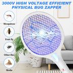 Qualirey Electric Fly Swatter 2 in 1 Rechargeable Mosquito Swatters UV Light Bug Zapper Racket Fly Mosquito Zapper Insect Control for Home Bedroom Kitchen Office Backyard Patio Indoor Outdoor (4 Pcs)