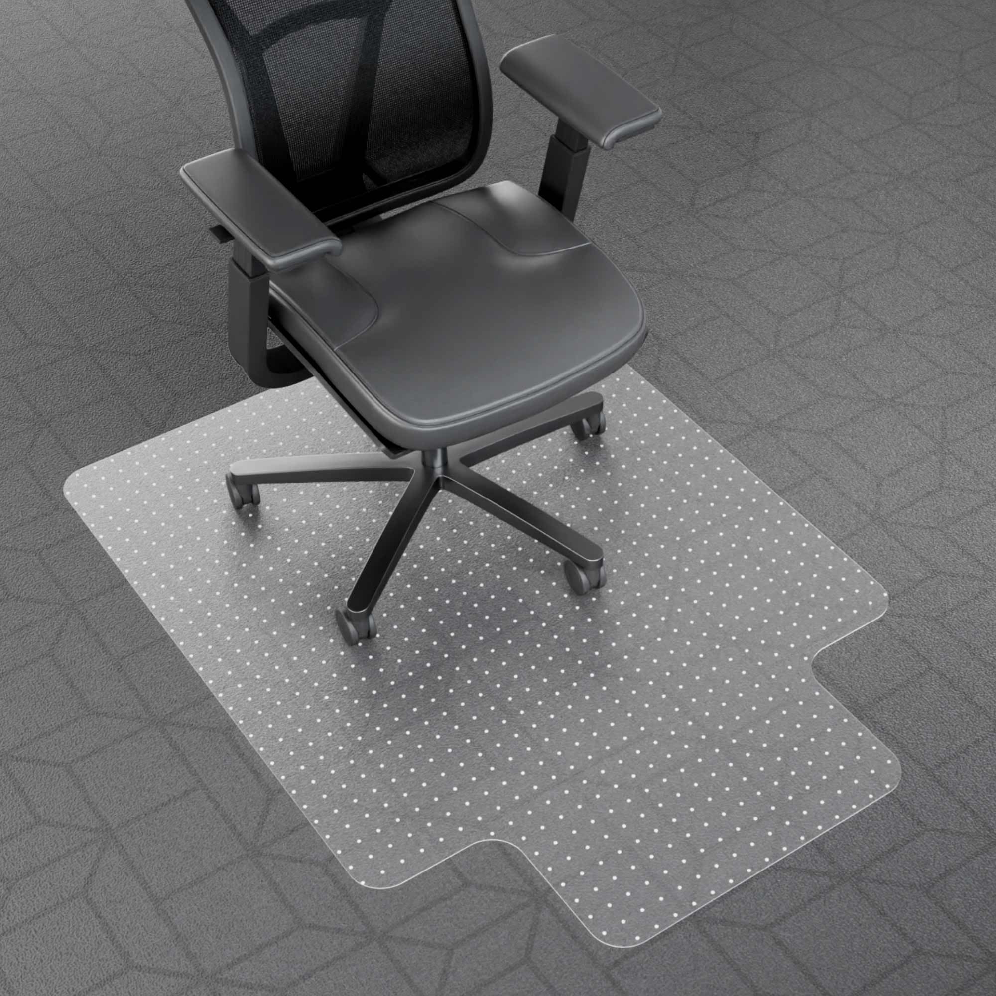 Naturei Chair Mat for Carpeted Floors - 48" x 36" Office Floor Mat for Rolling Chairs, Clear Plastic Desk Chair Mat, Easy Glide, Under Desk Carpet Protector for Home and Office, with Lip