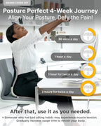 curble GRAND(Extra Wide&Sturdy) COVER SET – Ergonomic Back Support Chair with Detachable Cover, Lumbar Support for Posture Correction & Lower Back Pain Relief, Perfect for Home & Office(Set Grey)