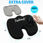 Pushmell Memory Foam Seat Cushion for Enhanced Comfort - Pillow Cushion with Cooling Gel, Extra Mesh Cover