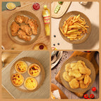 200pcs Air Fryer Disposable Liner, Non-Stick Parchment Paper for Baking, Oil-Proof, Water-Proof, Food Grade (6.3" Bottom, 7.9" Top)