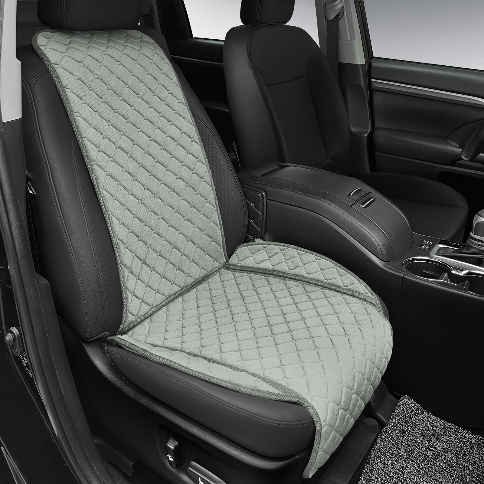 surpassme Comfortable Car Seat Covers Universal Front Seat Covers for Car Accessories, Padded Car Interior Covers for Automotive, SUV, Truck, and Van(Grey)