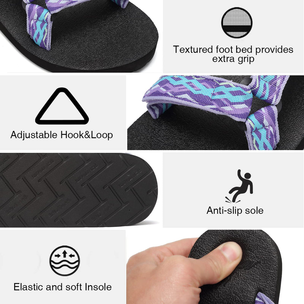 Women's Sport Sandals Hiking Sandals with Arch Support Yoga Mat Insole Outdoor Light Weight Water Shoes-U121SLX025-light purple-39