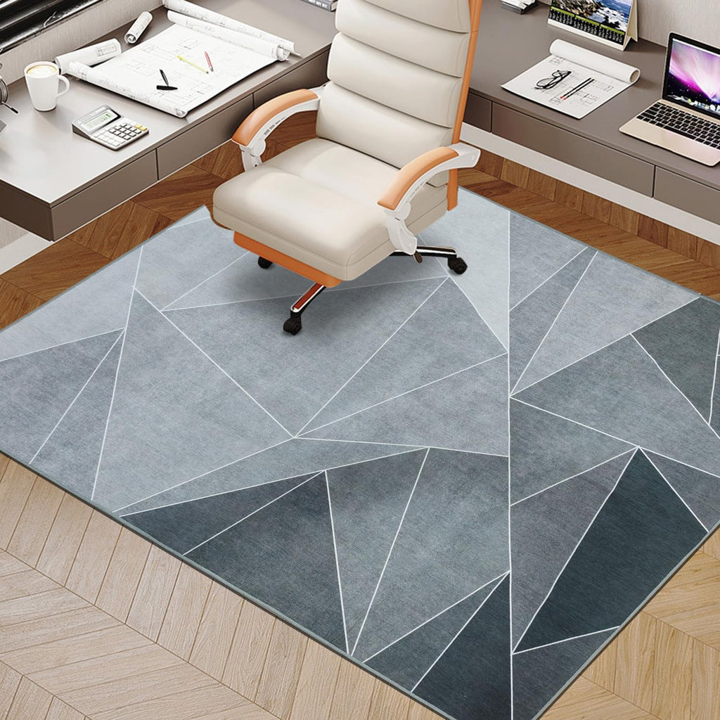 Office Chair Mat for Hardwood Floor, 60"x48" Office Rug Highly Premium Quality Rolling Chair Mat, Desk Chair Mat - 3.86lbs Anti-Slip Office Mat for Laminate Floor etc, Black Grey
