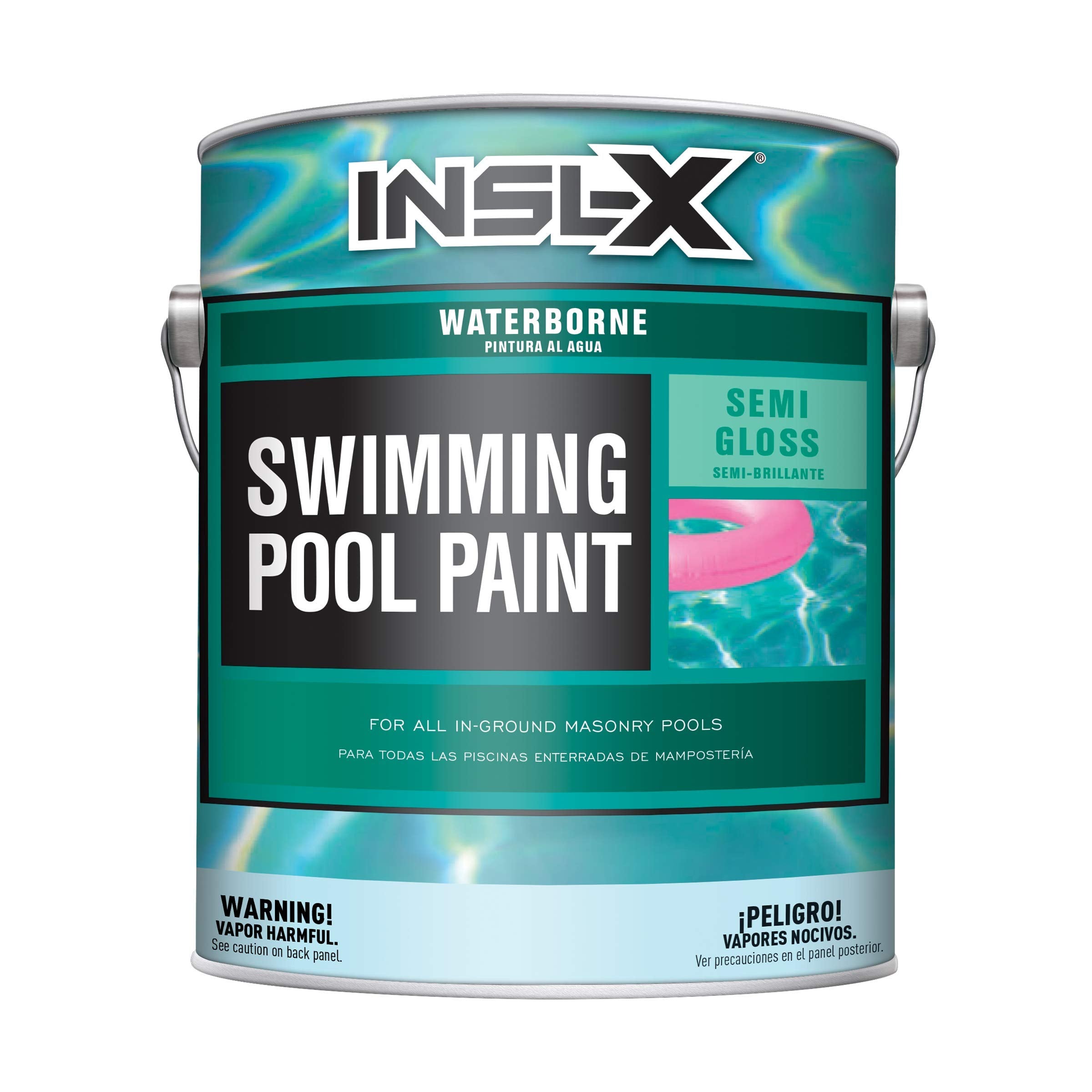 INSL-X Waterborne, Semi-Gloss Acrylic Pool Paint, White, 1 Gallon