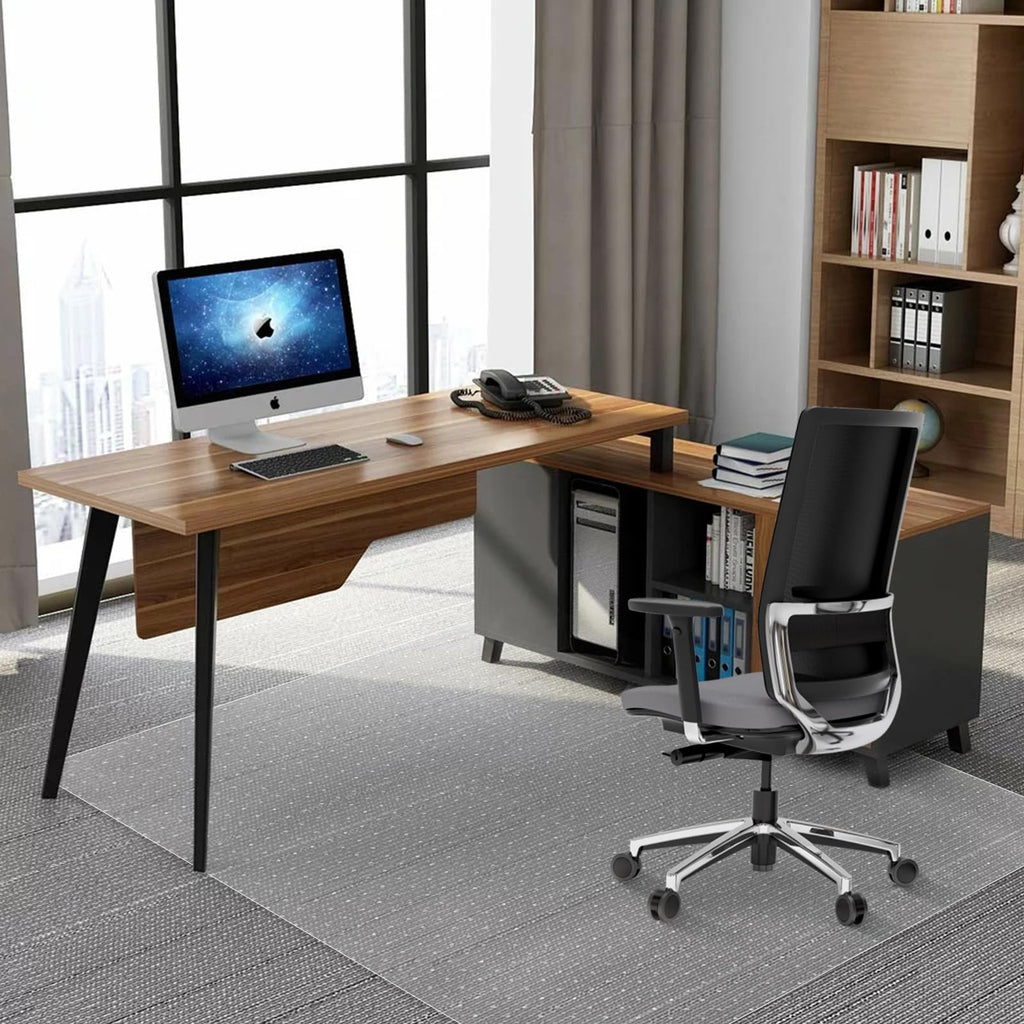 SHAREWIN Office Chair Mat for Carpet Floors, 47" x 59" Clear Desk Chair Mats for Low Pile Carpeted Protector, Sturdy PVC Computer Chair Mats Anti-Slip and Easy to Clean for Home & Office