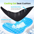 AUVON Multi-Layer Gel Cushion for Ideal Support & Softness, Cooling Memory Foam Cushion for Hemorrhoid, Sciatica & Tailbone Pain Relief, Anti-Slip Back Seat Pillow, FSA HSA Eligible