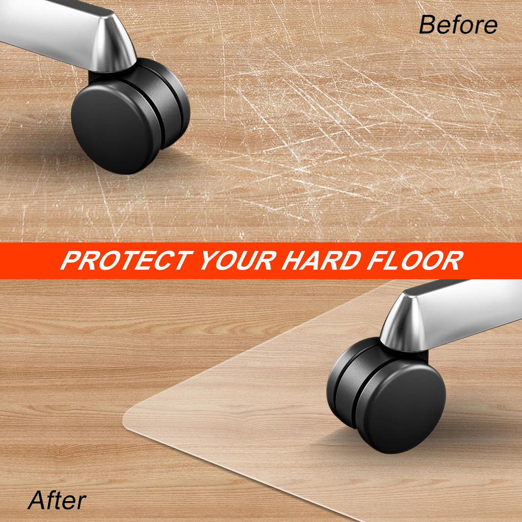 Vicwe Chair Mat for Hardwood Floor, 46” x 60” Large Office Chair Mats, Clear Floor Protector Mat, Easy Rolling Chair Mats for Office Home, Easy to Clean (Rectangle)