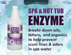Spa & Hot Tub Enzymes - Quart - Prevents Scum Lines & Odors in Hot Tub & Spa Water, Breaks Down Oil, Lotion and Other Organics